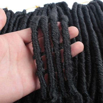 18 Inch goddess faux locs crochet braids hair 24roots straight faux locs with curly end cute soft dreadlock for black women